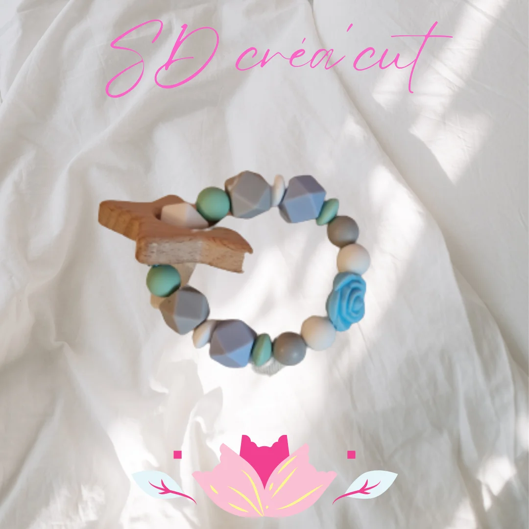 Anneau de Dentition Etoile Bleu