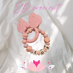 Anneau de Dentition en Silicone Minnie Rose