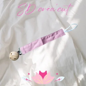 Attache Tétine en Tissu Rose Foncé