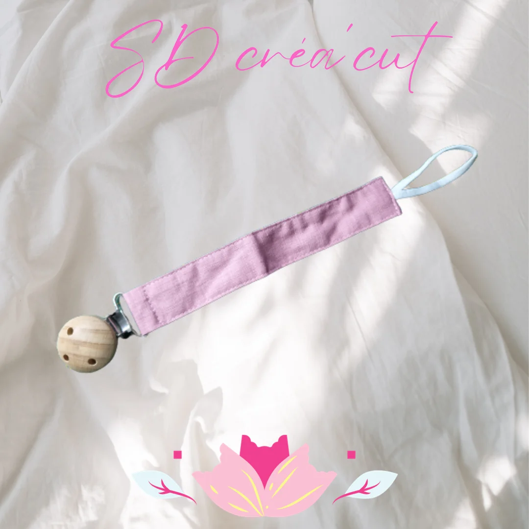 Attache Tétine en Tissu Rose Foncé