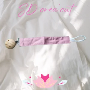 Attache Tétine en Tissu Rose Foncé