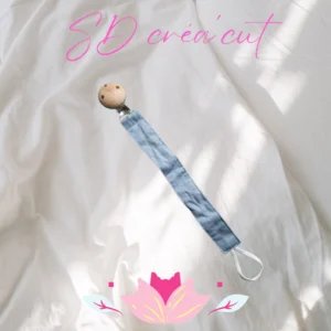 Attache Tétine en Tissu Bleu Pétrole