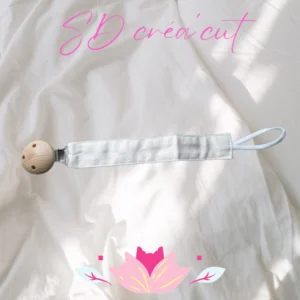 Attache Tétine en Tissu Blanche