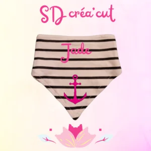 Bavoirs Bandana Blanc Rayé Personnalisables