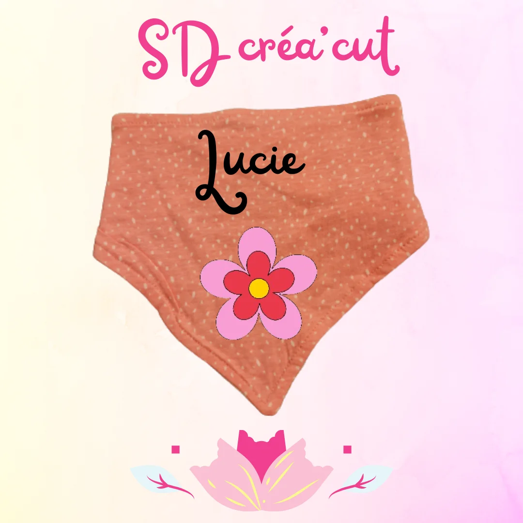 Bavoirs Bandana Rose Tacheté