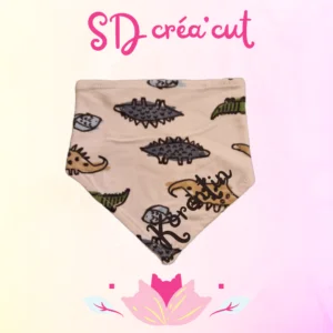 Bavoir Bandana Blanc Dino