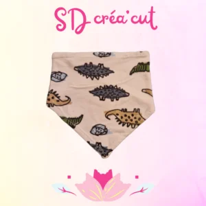 Bavoir Bandana Blanc Dino