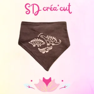 Bavoir Bandana Dino Bleu