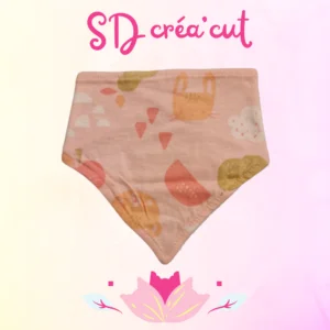 Bavoir Bandana Rose Lapinou