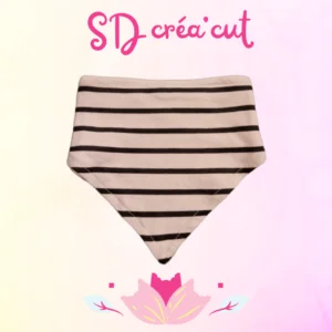 Bavoirs Bandana Blanc Rayé Personnalisables