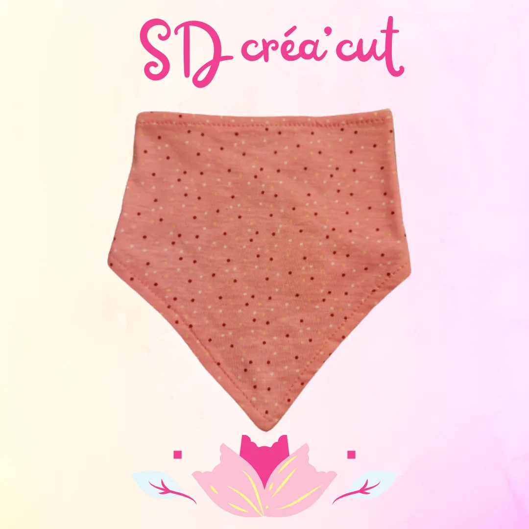 Bavoirs Bandana Rose à Pois